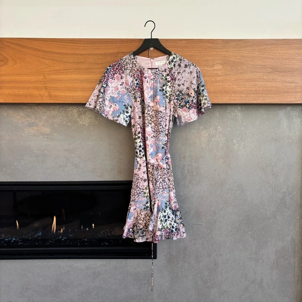 Ted Baker Lalu urban printed fluted hem mini dress, Size 2 - Picture 6 of 16